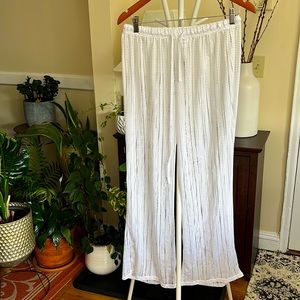 🤍⛱️🏖️Alexa & Stella White Mesh Bottoms with Adjustable Waist-L-NWT